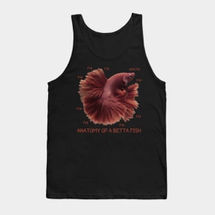 Anatomy of a Betta Fish, Funny Labels Tank Top